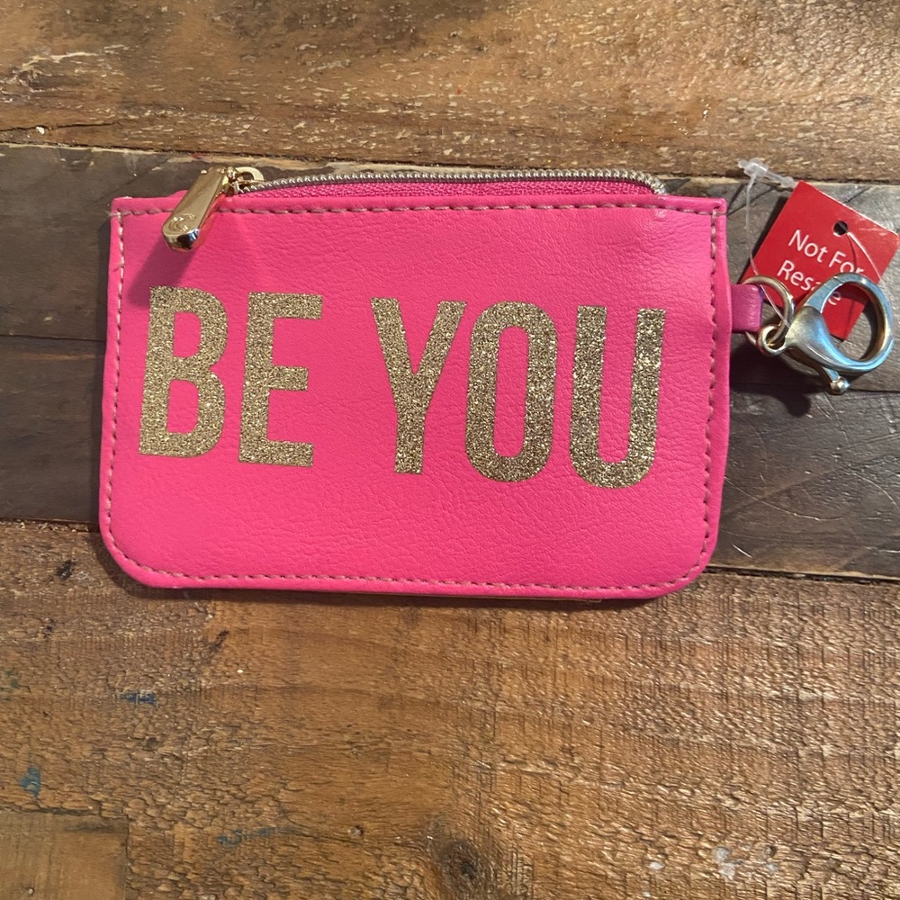 Charming Charlie Pink and Gold Key & Card Holder